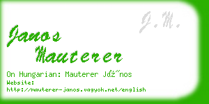 janos mauterer business card